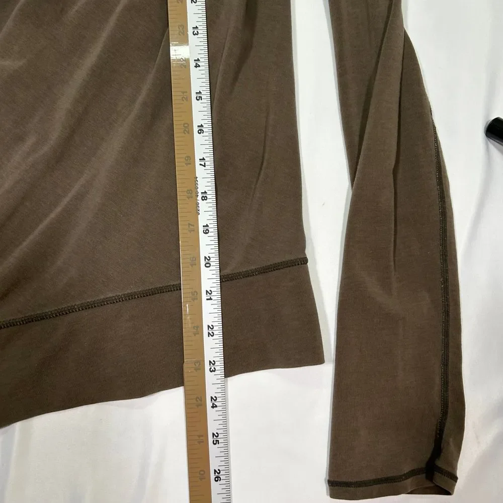 Lululemon Draped Open Front Cardigan Wrap in Olive‎ Brown Womens